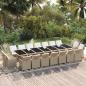 Preview: ARDEBO.de - 19-tlg. Garten-Essgruppe mit Kissen Poly Rattan Beige