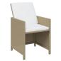 Preview: 19-tlg. Garten-Essgruppe mit Kissen Poly Rattan Beige