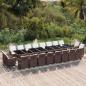 Preview: ARDEBO.de - 21-tlg. Garten-Essgruppe mit Kissen Poly Rattan Braun