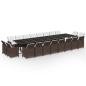 Preview: 21-tlg. Garten-Essgruppe mit Kissen Poly Rattan Braun
