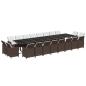 Preview: 21-tlg. Garten-Essgruppe mit Kissen Poly Rattan Braun