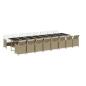 Preview: 17-tlg. Garten-Essgruppe mit Kissen Beige Poly Rattan
