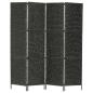 Preview: ARDEBO.de - 4-teiliger Paravent Schwarz 154×160 cm Wasserhyazinthe