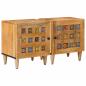 Preview: ARDEBO.de - Nachttisch 2 stk. Natur 40 x 33 x 46 cm Massivholz Mango