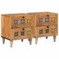 Preview: ARDEBO.de - Nachttisch 2 Stk. Natur 40 x 33 x 46 cm Massivholz Mango