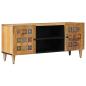 Preview: ARDEBO.de - TV-Schränk mit Regal Natur 105 x 33 x 46 cm Massivholz Mango