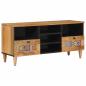 Preview: ARDEBO.de - TV-Schränk mit Regal Natur 100 x 33 x 46 cm Massivholz Mango
