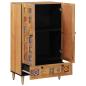 Preview: Highboard Natur 60 x 33,5 x 100 cm Massivholz Mango