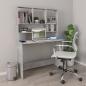 Preview: ARDEBO.de - Schreibtisch mit Regalen Betongrau 110x45x157 cm Holzwerkstoff