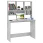 Preview: Schreibtisch mit Regalen Betongrau 110x45x157 cm Holzwerkstoff