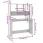 Preview: Schreibtisch mit Regalen Betongrau 110x45x157 cm Holzwerkstoff