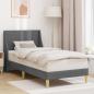 Preview: ARDEBO.de - Bettrahmen mit Kopfteil Dunkelgrau 90 x 190 cm Stoff