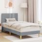 Preview: ARDEBO.de - Bettrahmen mit Kopfteil Hellgrau 90 x 190 cm Stoff