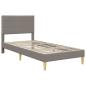 Preview: Bettrahmen mit Kopfteil Taupe 90 x 190 cm Stoff