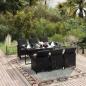 Preview: ARDEBO.de - 7-tlg. Garten-Essgruppe mit Kissen Poly Rattan Schwarz