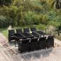 Preview: ARDEBO.de - 9-tlg. Garten-Essgruppe mit Kissen Poly Rattan Schwarz