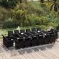 Preview: ARDEBO.de - 17-tlg. Garten-Essgruppe mit Kissen Poly Rattan Schwarz