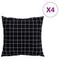 Preview: Streupillows 4 stk. Polyesterstoff Schwarz kariert 50 x 50 cm