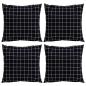 Preview: Streupillows 4 pcs Schwarz kariert 60 x 60 cm Polyesterstoff