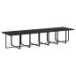 Preview: 15-tlg. Garten-Essgruppe mit Kissen Poly Rattan Schwarz