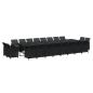 Preview: 21-tlg. Garten-Essgruppe mit Kissen Poly Rattan Schwarz