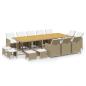 Preview: 15-tlg. Garten-Essgruppe mit Kissen Poly Rattan Beige