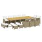 Preview: 15-tlg. Garten-Essgruppe mit Kissen Poly Rattan Beige
