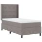 Preview: Boxspringbett mit Kissen mit Kopfteil Taupe 190 x 90 cm Stoff