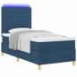 Preview: LED Boxspringbett mit Kopfteil Blau 90 x 190 cm Stoff