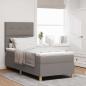 Preview: ARDEBO.de - LED Boxspringbett mit Kopfteil Taupe 90 x 190 cm Stoff