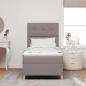 Preview: LED Boxspringbett mit Kopfteil Taupe 90 x 190 cm Stoff