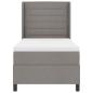 Preview: LED Boxspringbett mit Matratze Taupe 90 x 190 cm Stoff