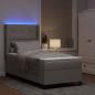 Preview: LED Boxspringbett mit Kopfteil Taupe 90 x 190 cm Stoff