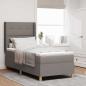 Preview: ARDEBO.de - Boxspringbett mit LED-Lichtleisten Taupe 90 x 190 cm Stoff