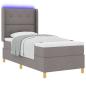 Preview: Boxspringbett mit LED-Lichtleisten Taupe 90 x 190 cm Stoff