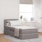 Preview: ARDEBO.de - Aufbewahrungsbett mit Matratze Taupe 90 x 190 cm Samt