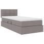 Preview: Aufbewahrungsbett mit Matratze Taupe 90 x 190 cm Samt