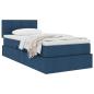 Preview: Aufbewahrungsbett mit Matratze Blau 90 x 190 cm Samt