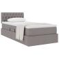 Preview: Aufbewahrungsbett mit Matratze Taupe 90 x 190 cm Samt