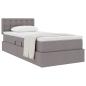Preview: Aufbewahrungsbett mit Matratze Taupe 90 x 190 cm Samt