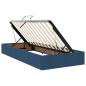 Preview: Aufbewahrungsbett mit Matratze Blau 90 x 190 cm Stoff