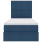 Preview: Aufbewahrungsbett mit Matratze Blau 90 x 190 cm Stoff