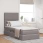 Preview: ARDEBO.de - LED-Speicherbett mit Matratze Taupe 90 x 190 cm Stoff