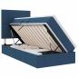 Preview: LED-Speicherbett mit Matratze Blau 90 x 190 cm Stoff