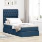 Preview: ARDEBO.de - LED-Speicherbett mit Matratze Blau 90 x 190 cm Stoff