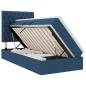 Preview: LED-Speicherbett mit Matratze Blau 90 x 190 cm Stoff
