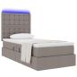 Preview: LED-Speicherbett mit Matratze Taupe 90 x 190 cm Stoff