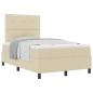 Preview: Boxspringbett mit Kopfteil Creme 120 x 190 cm Stoff