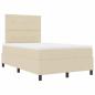 Preview: Boxspringbett mit Kopfteil Creme 120 x 190 cm Stoff