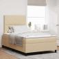 Preview: ARDEBO.de - Boxspringbett mit Kopfteil Creme 120 x 190 cm Stoff